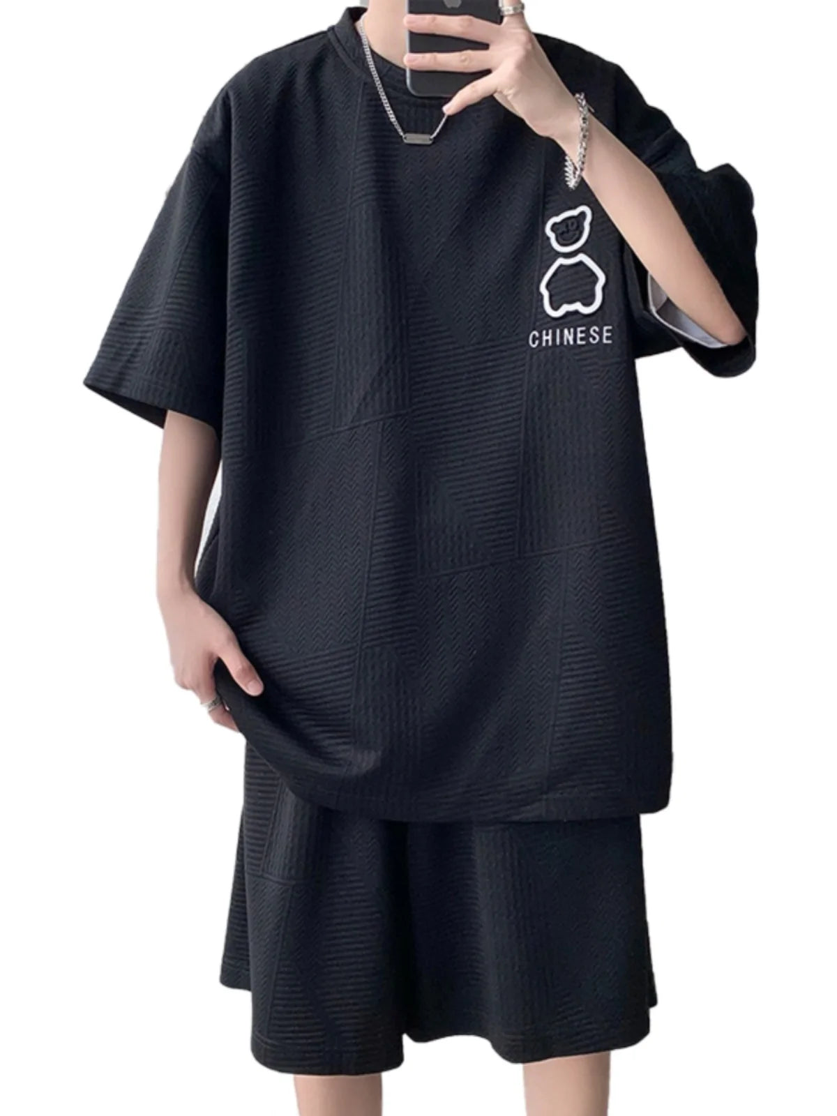 Casual Sportswear Set for Men Short Sleeve