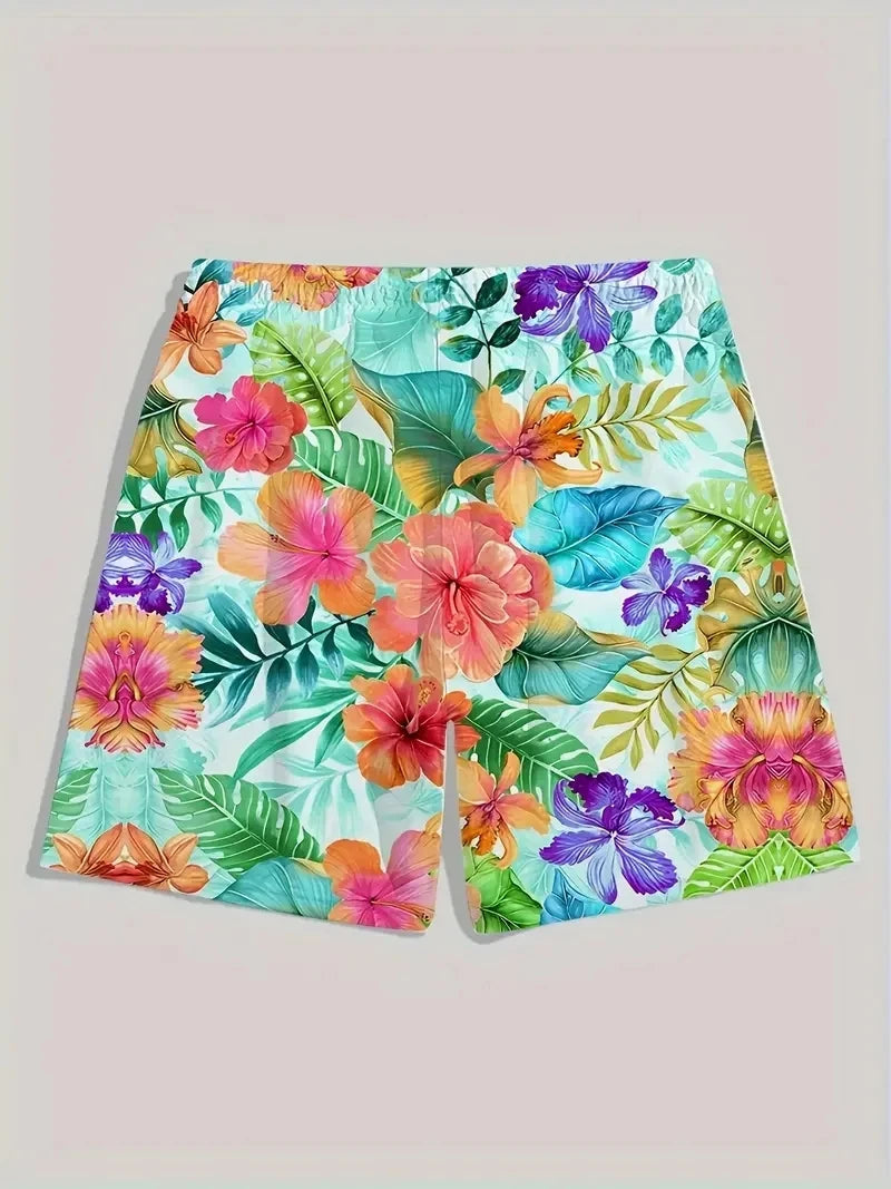 Men's Beach Pants Red Dragon 3D Printed