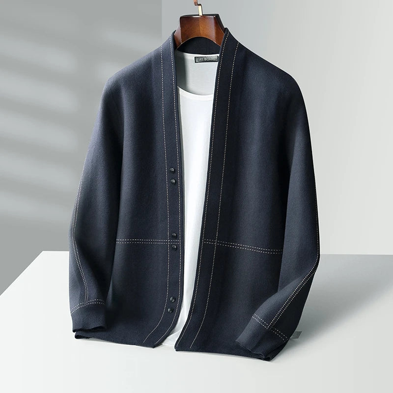 Men's Wool Cardigan Jacket Knitted Outer Cashmere Sweater