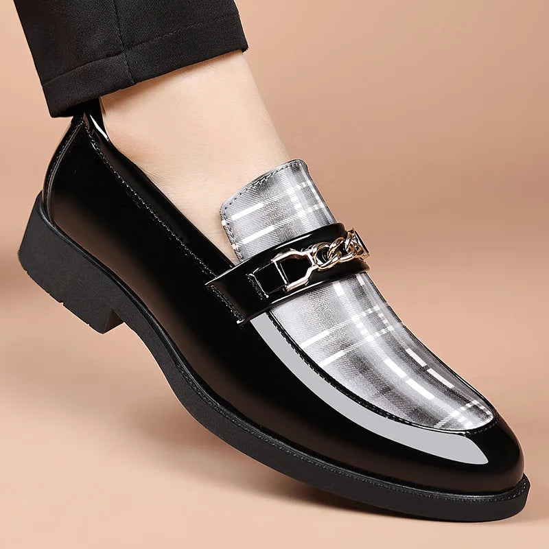 Men's Dress Shoes Pointed  Leather Shoes Slip on Casual Shoes