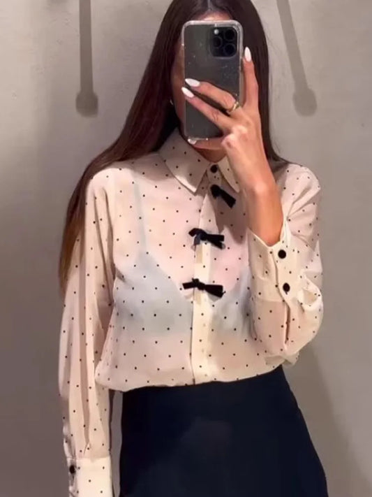 HH Women Fashion Blouses Solid Turn-Down Collar