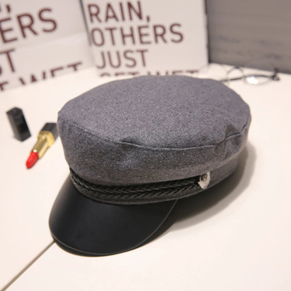 Women Men Octagonal Hat Beret Caps Sailor Hats