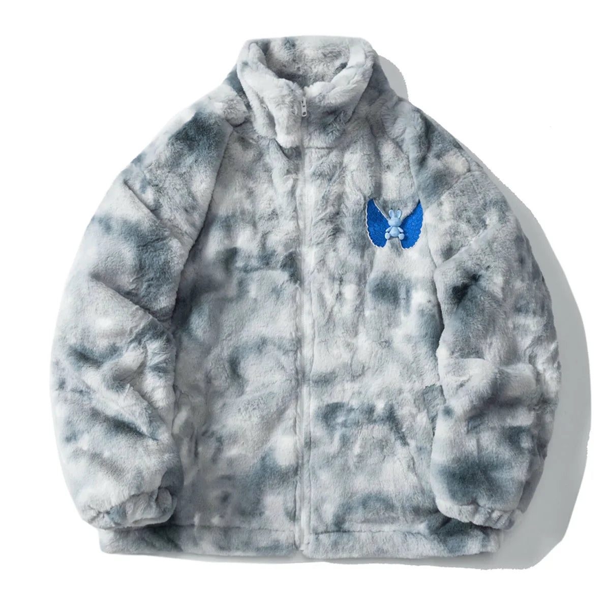 Mens Rabbit Fur Jacket Coats  Zip Up Fashion Outerwear