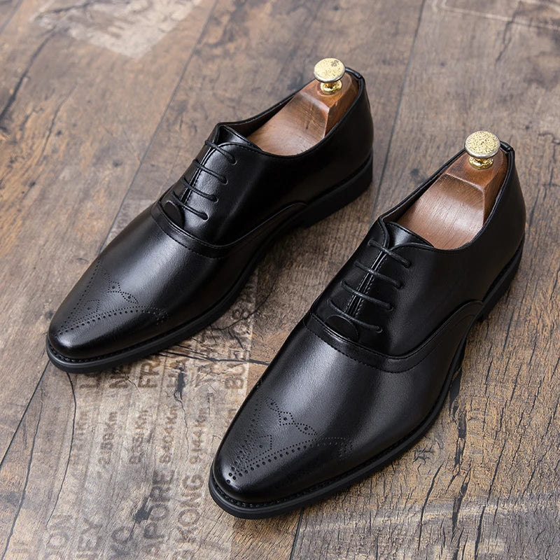 Men Slip On Loafers Trend Tassels Leather Shoes