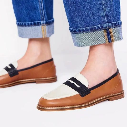 Women's Casual Loafers Round Toe Low Heel Shoes