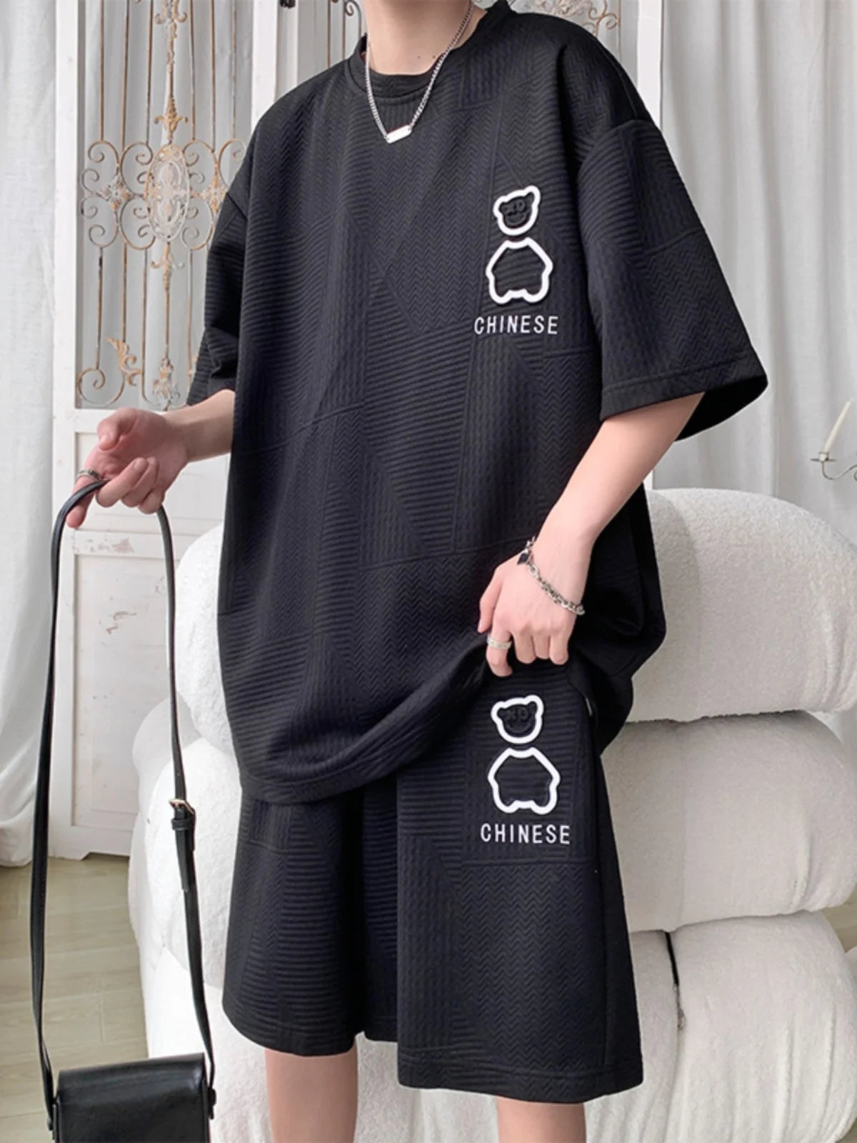 Casual Sportswear Set for Men Short Sleeve