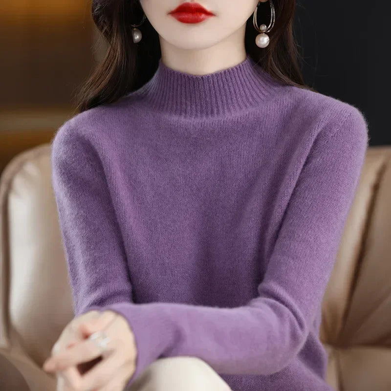 Women's Solid Long Sleeve Pullovers Knitwear