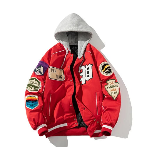 Winter Varsity Jacket Men Women Letter Badge American Baseball Jacket Street Fashion