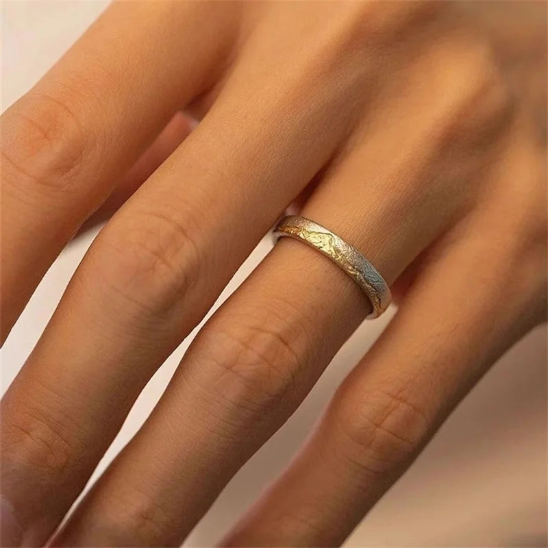 Men Ring 925 Sterling Silver Jewelry Adjustable Gold Mountain