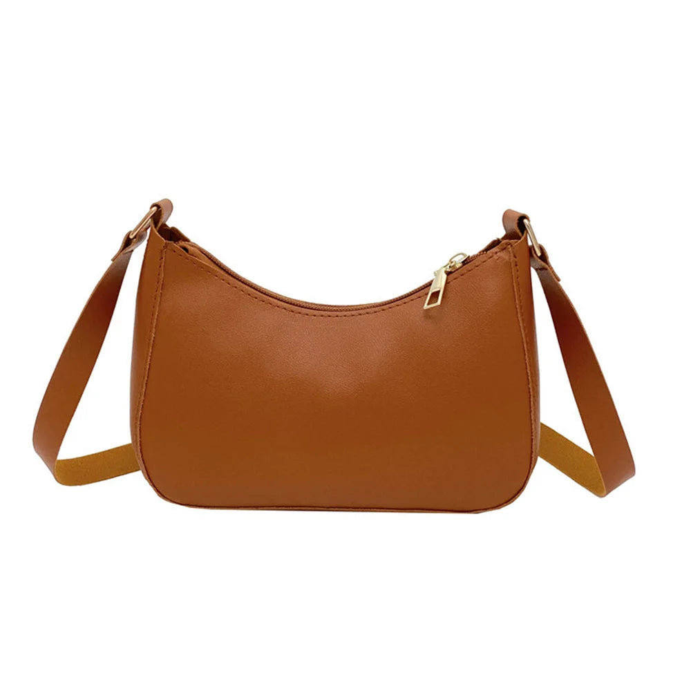 Shoulder  Underarm Bag Retro Solid Color PU Leather Shoulder Underarm Bags