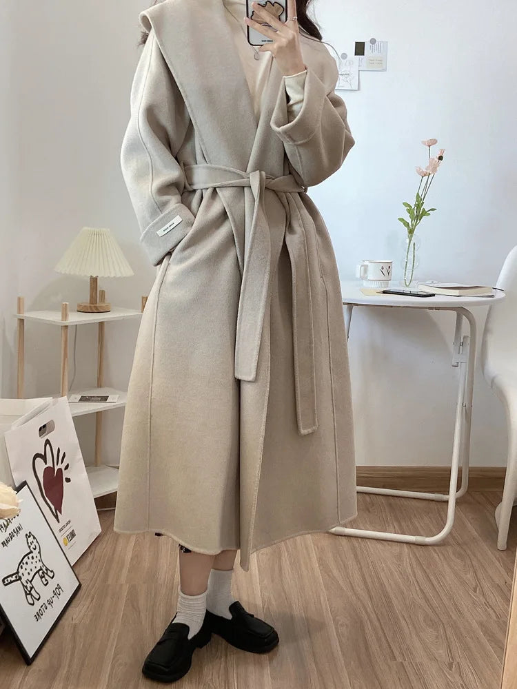 Black Double-Sided Woolen Coat