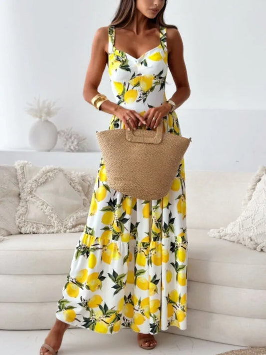Sexy V Neck Spaghetti Strap Long Dress