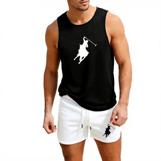 Summer Vest and Shorts Set 2 Piece Outdoor Jogging Athletic Sportswear