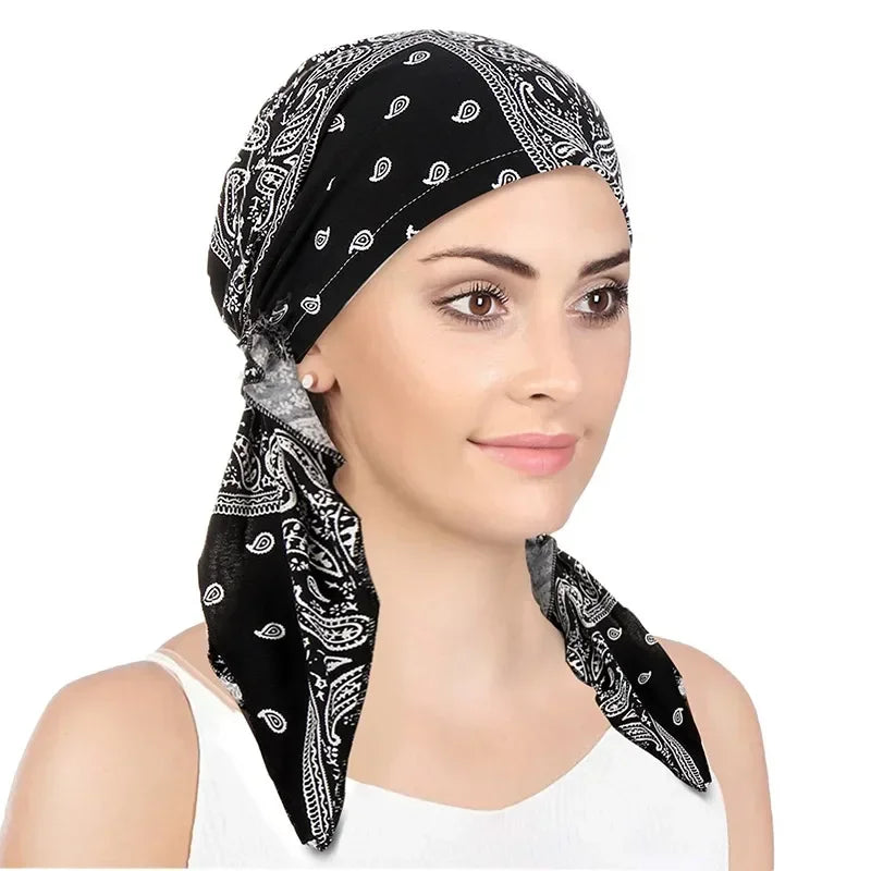 Women Soft Turban Hat Headbands Pre-Tied