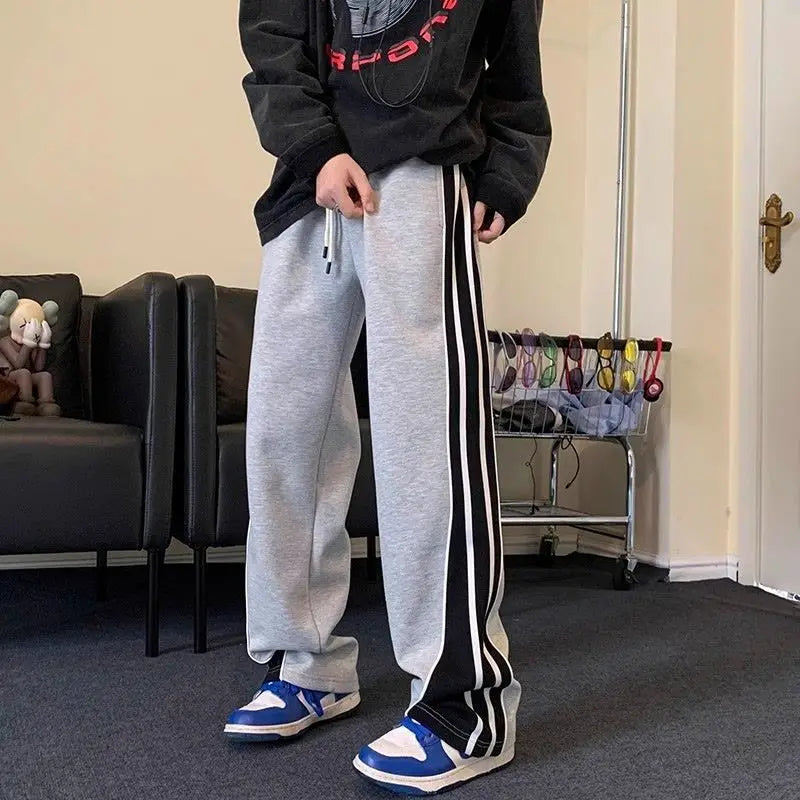 Men's Casual Wide Autumn Winter Straight Pants