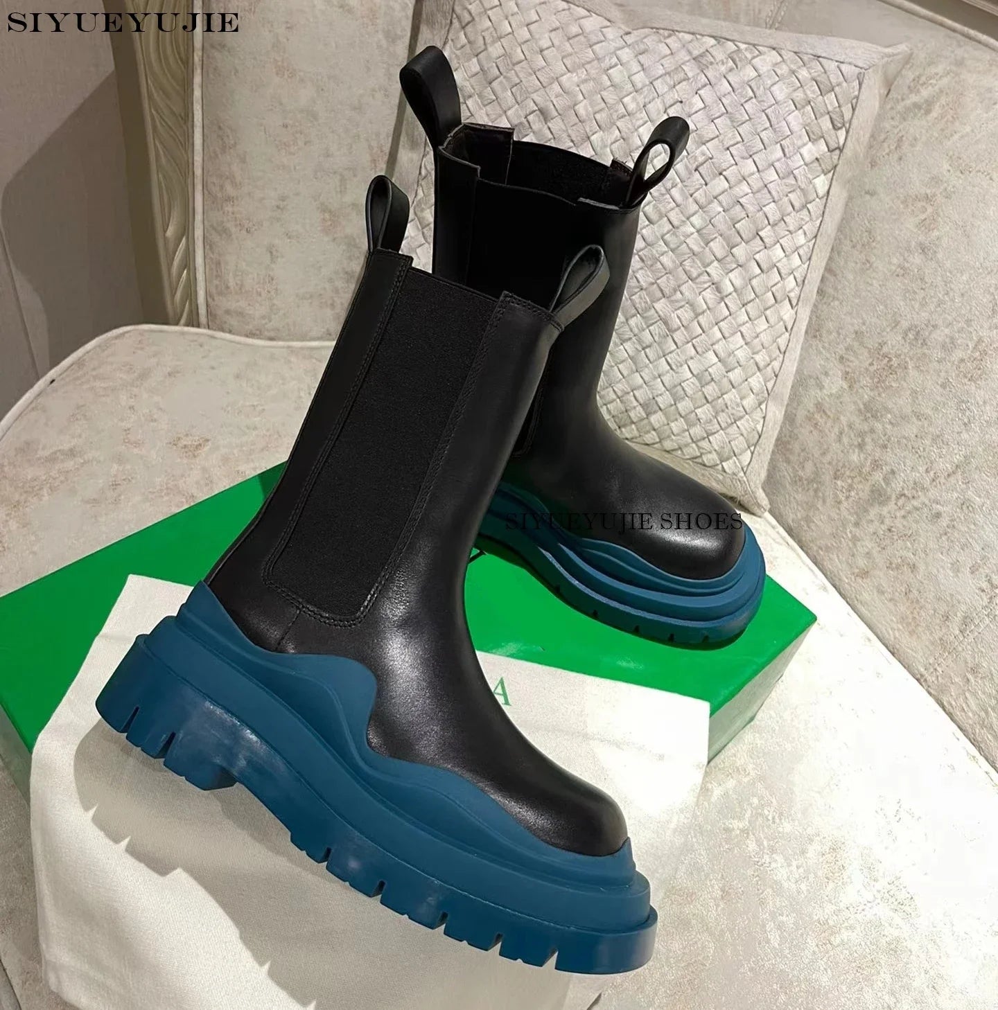 Chelsea Boots for Women Leather flat Ankle Booties