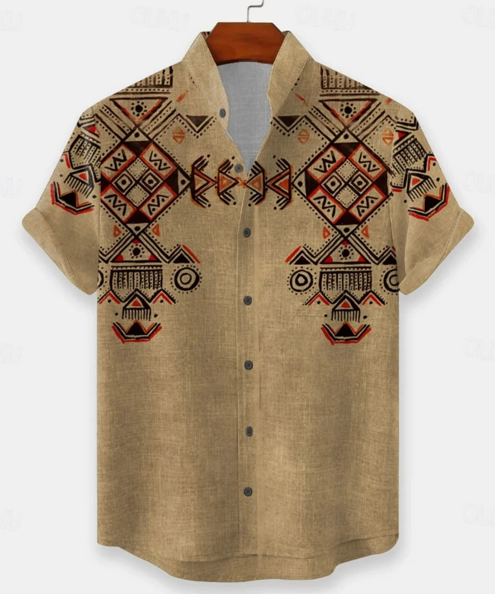 men's linen shirts, 3D printed beach shirts