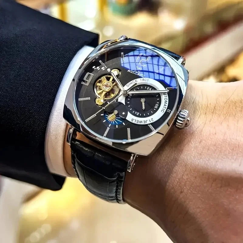 Retro Mechanical Men's Watch | Elegant, Skeleton Dial, Hollow Design, Alloy Case Casual watch