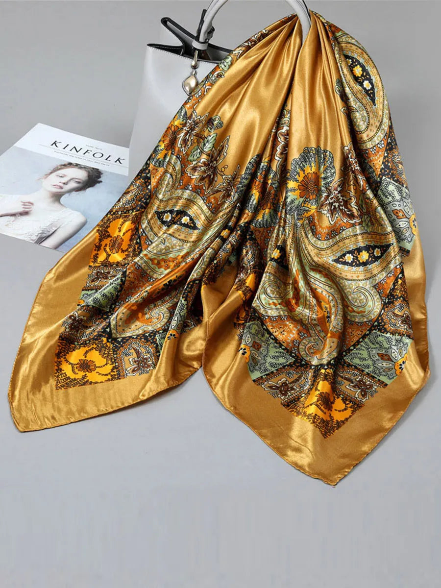 Printed Square Scarf Lightweight Breathable Scarf