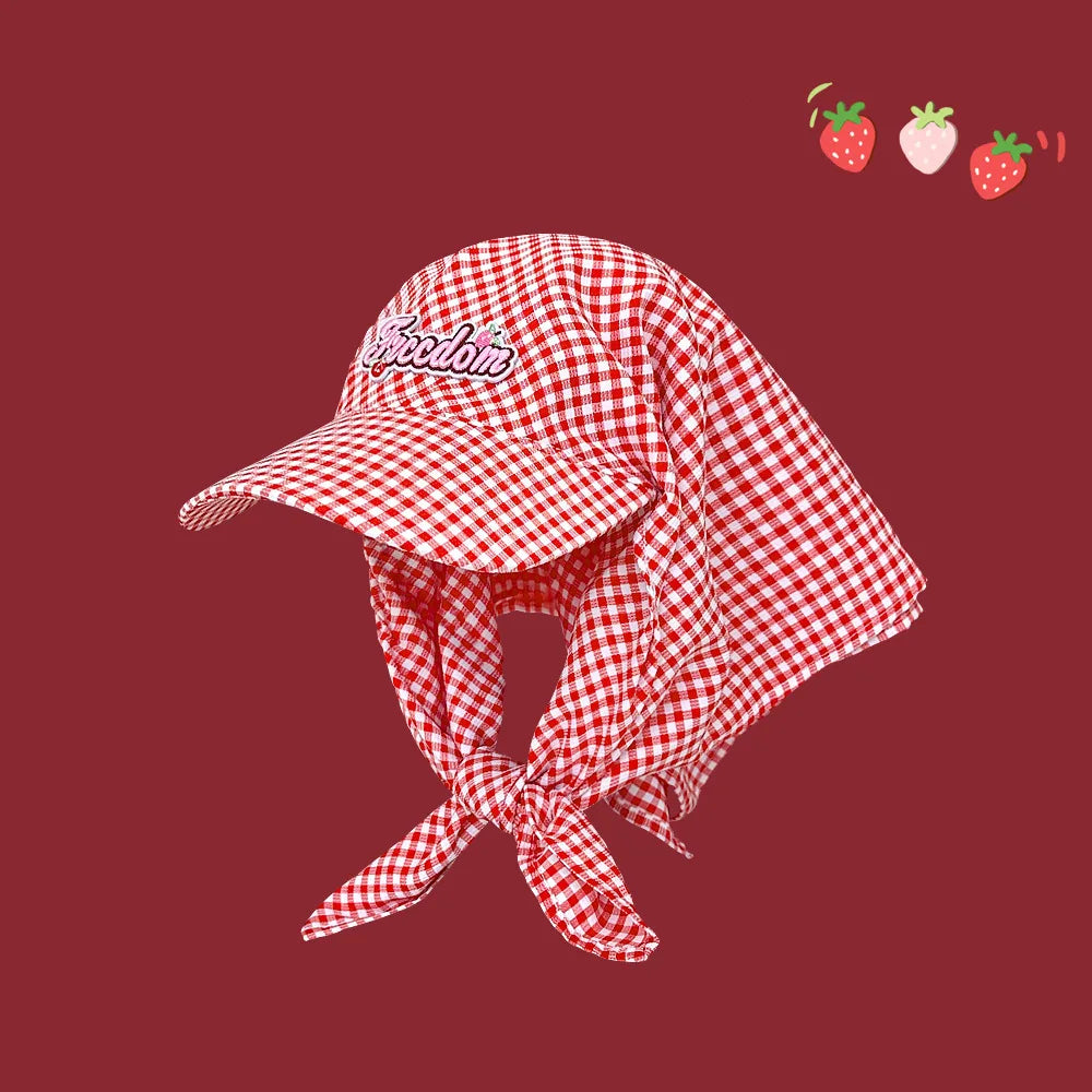 Ladies' Sunshade Hats Plaid Simple Versatile Headwears