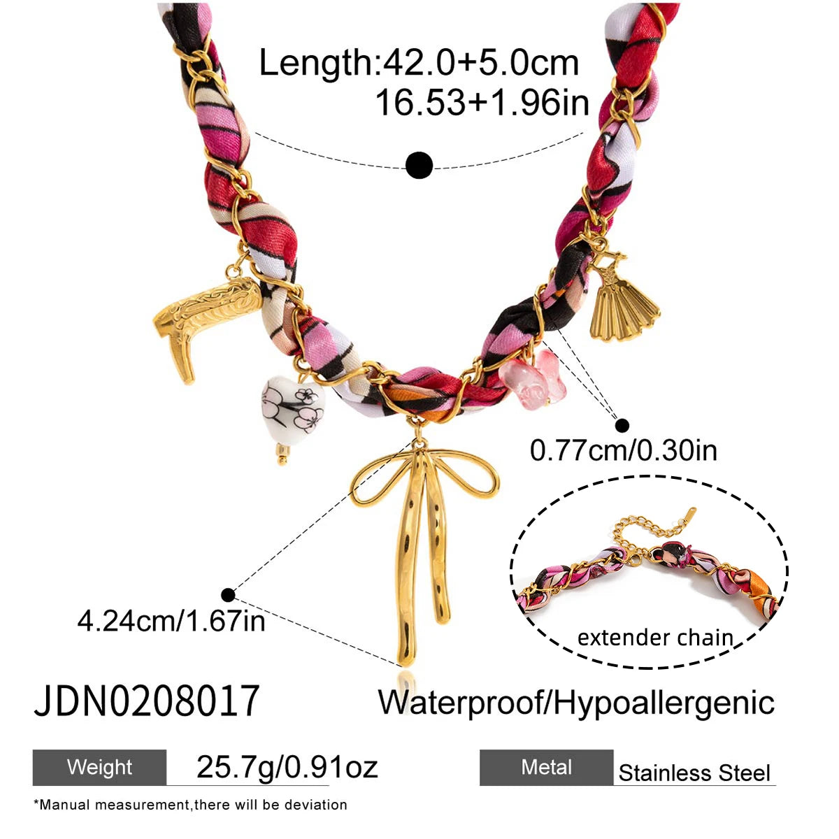 Zora Holiday Style Multi-charm Scarf Necklace