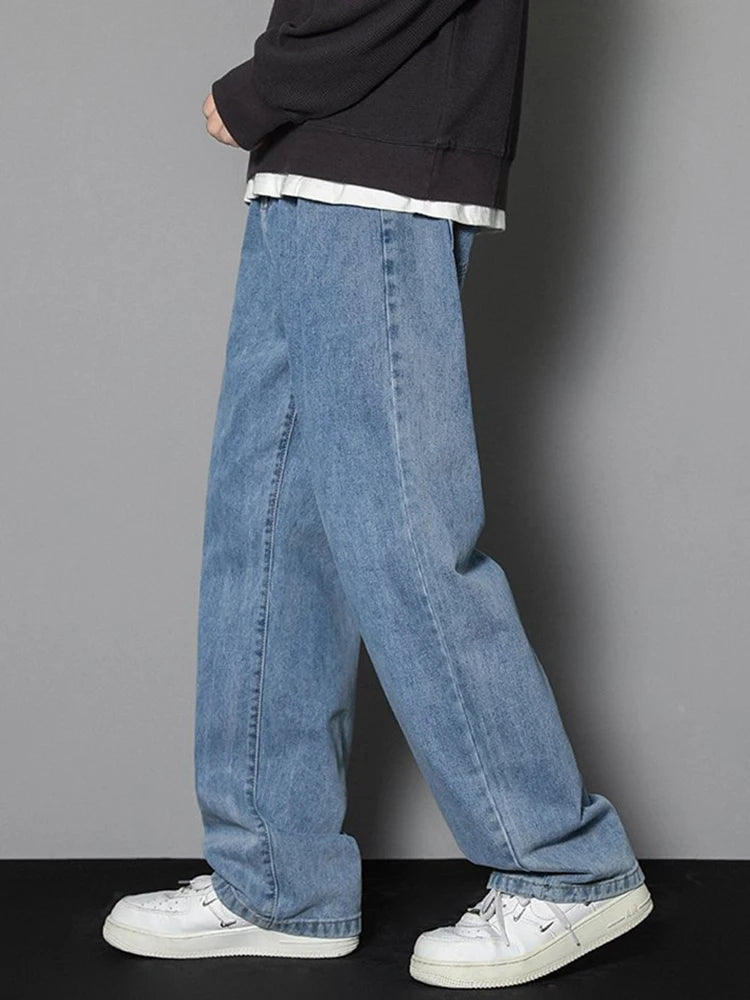 Men's Casual Long Jeans Classic Straight Denim