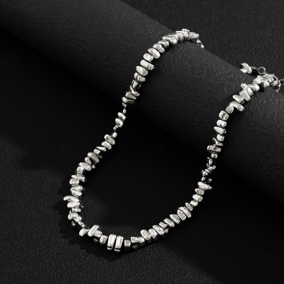 Irregular CCB Beads Chains Short Choker Necklace for Men