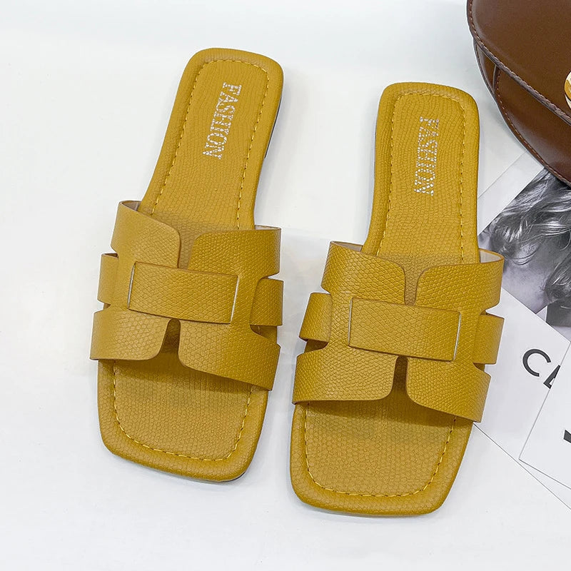 Women Fashion Flat Slippers Non-slip Outdoor Comfy Breathable Beach Sandals