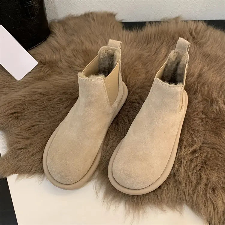 Snow Boots for Women Popular Warm Cotton Shoes Fleece-Lined Thickeneded Boots