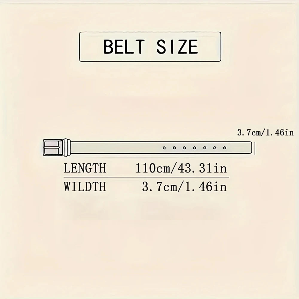 Women's Belt with Black Rotating Buckle - High-End Casual Unisex Belt