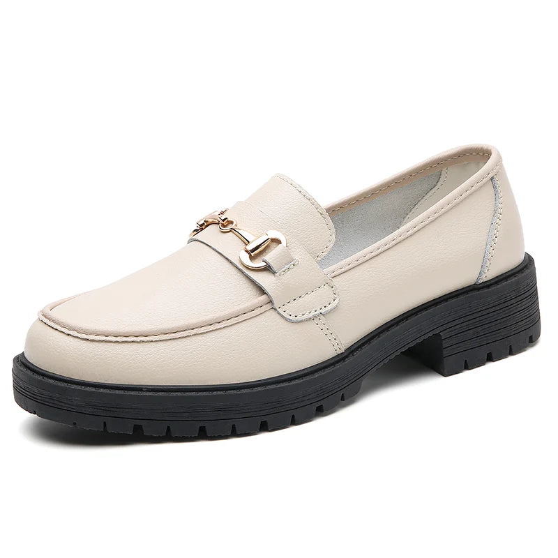 Casual Leather Flat comfortable Mom Shoe