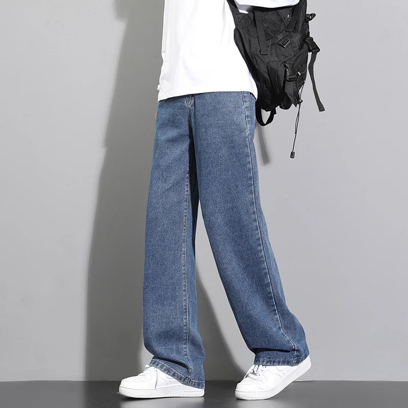 Men's Casual Long Jeans Classic Straight Denim