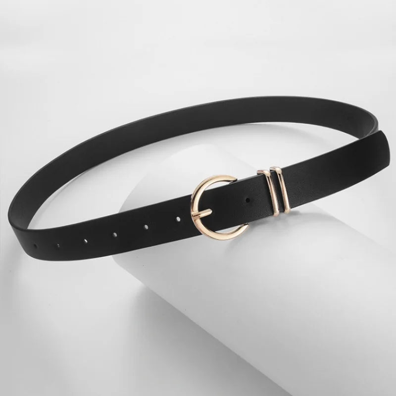 Women Belt Stylish Metal Buckle Belts Minimalist Dress