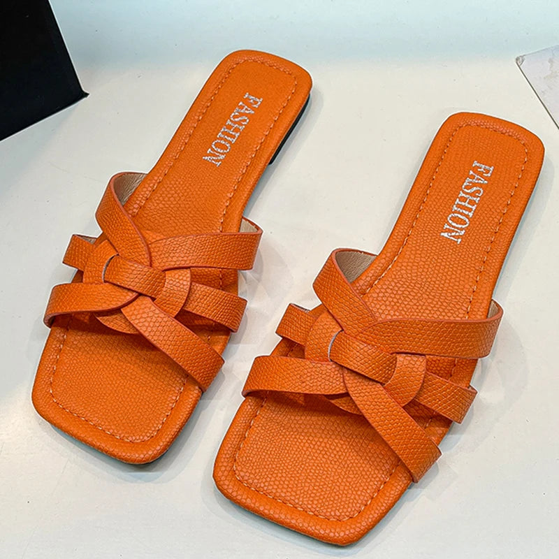 Women Fashion Flat Slippers Non-slip Outdoor Comfy Breathable Beach Sandals