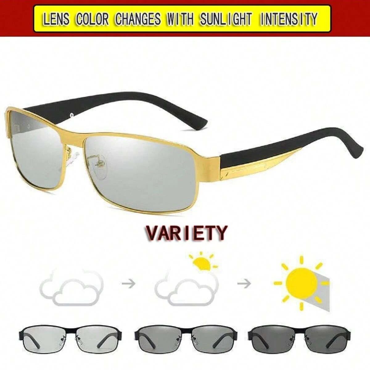 Sunglasses for Men Day and Night Vision Driving Fishing Polarized Anti-UV
