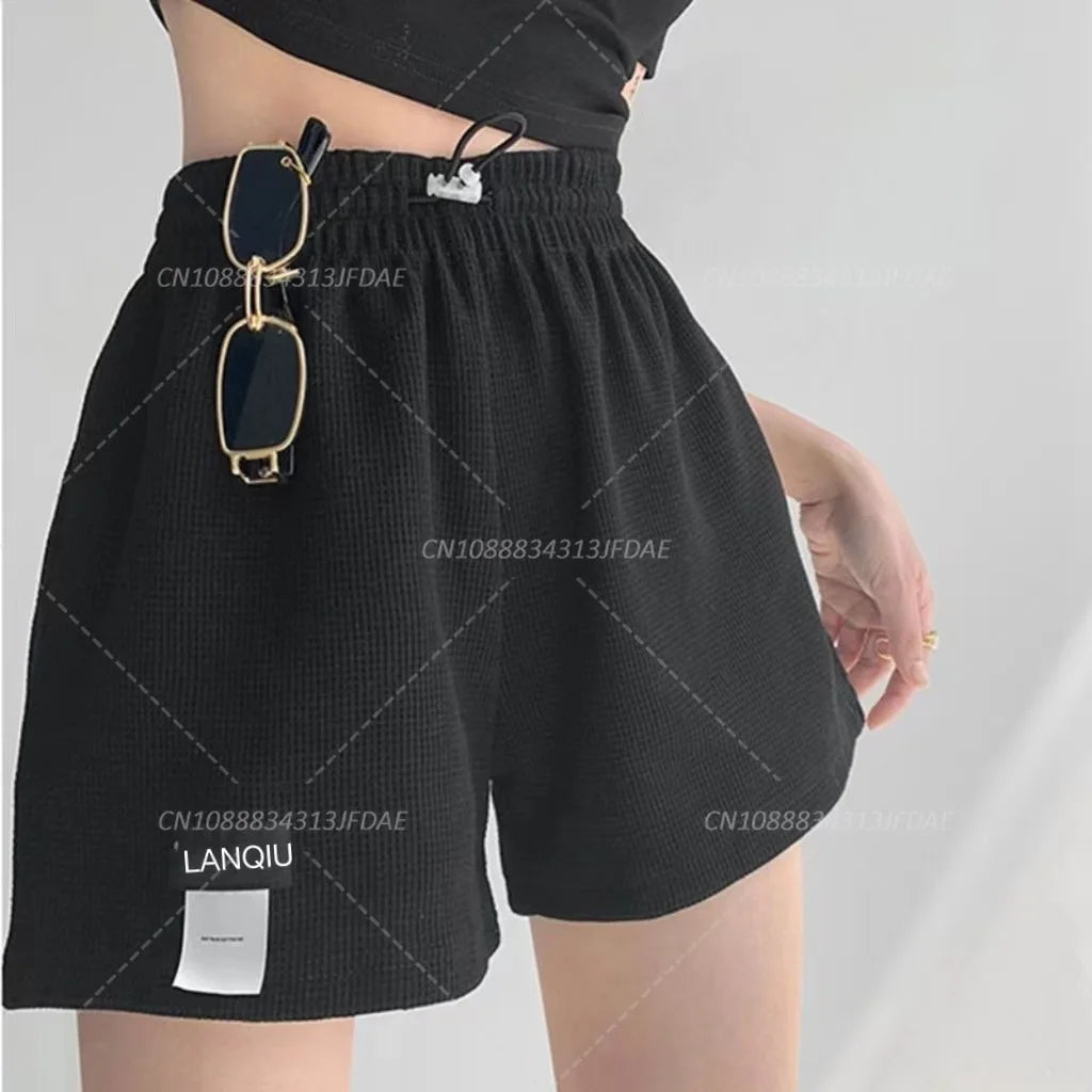Women's  High Waisted  Loose Bottoms Casual Aesthetic Elastics Shorts