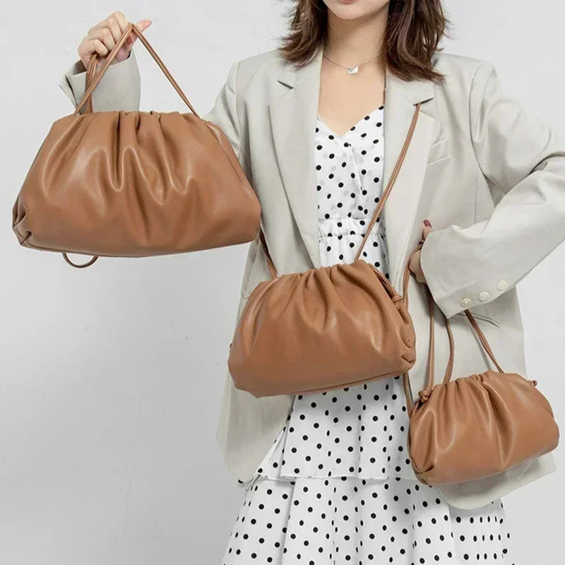 Cloud Soft Leather Madame Bag Single Shoulder Slant Dumpling Bag