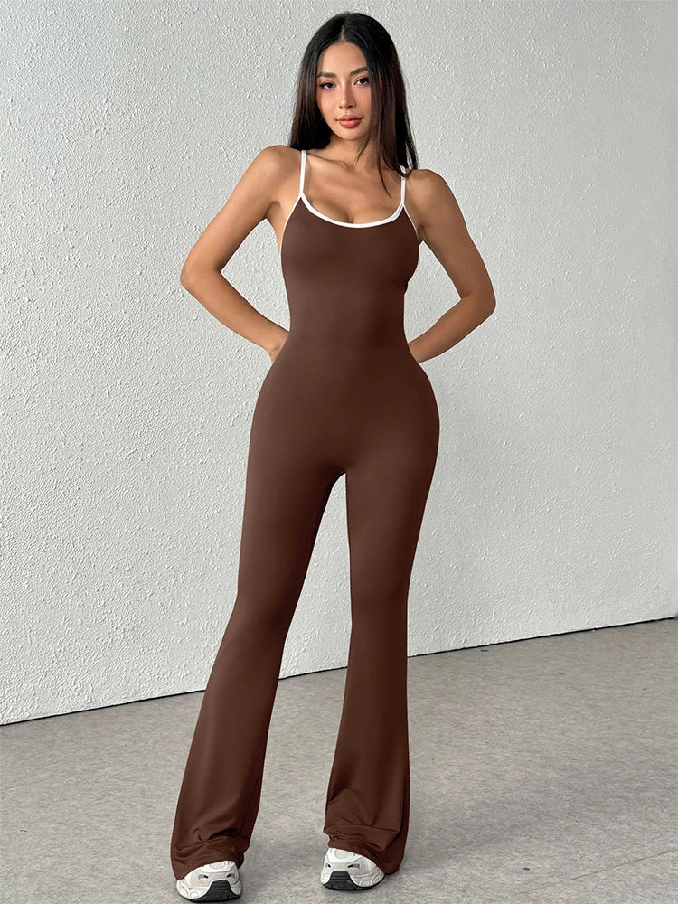 Women's Jumpsuits Streetwear Fashion Slim Sexy Sling Backless Elegant Female Jumpsuits