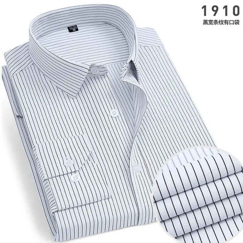 New Men's Striped long-sleeved Shirt