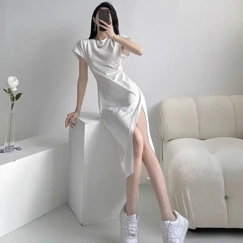 White Chic and Elegant Pretty Casual Women's dress
