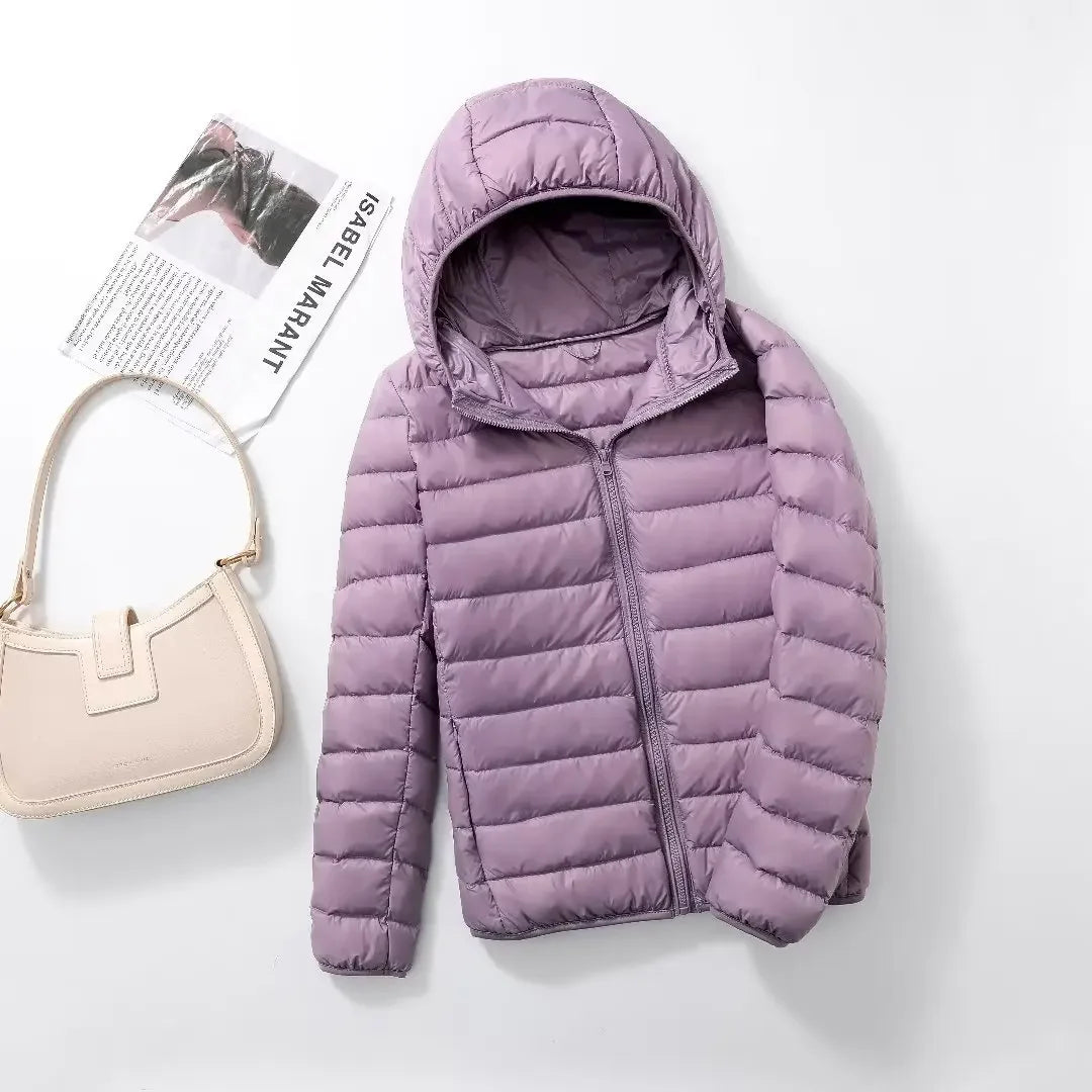 Women Puffer Jacket Ultra Light Weight Packable Hooded Down Coats
