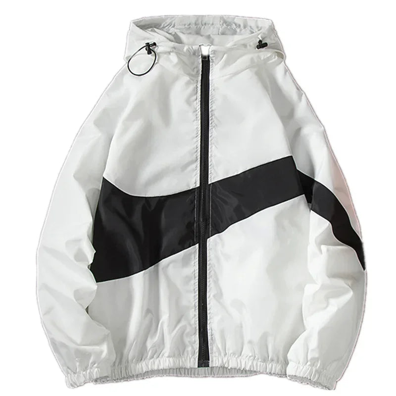 Hip Hop Varsity Jacket Patchwork Color Black