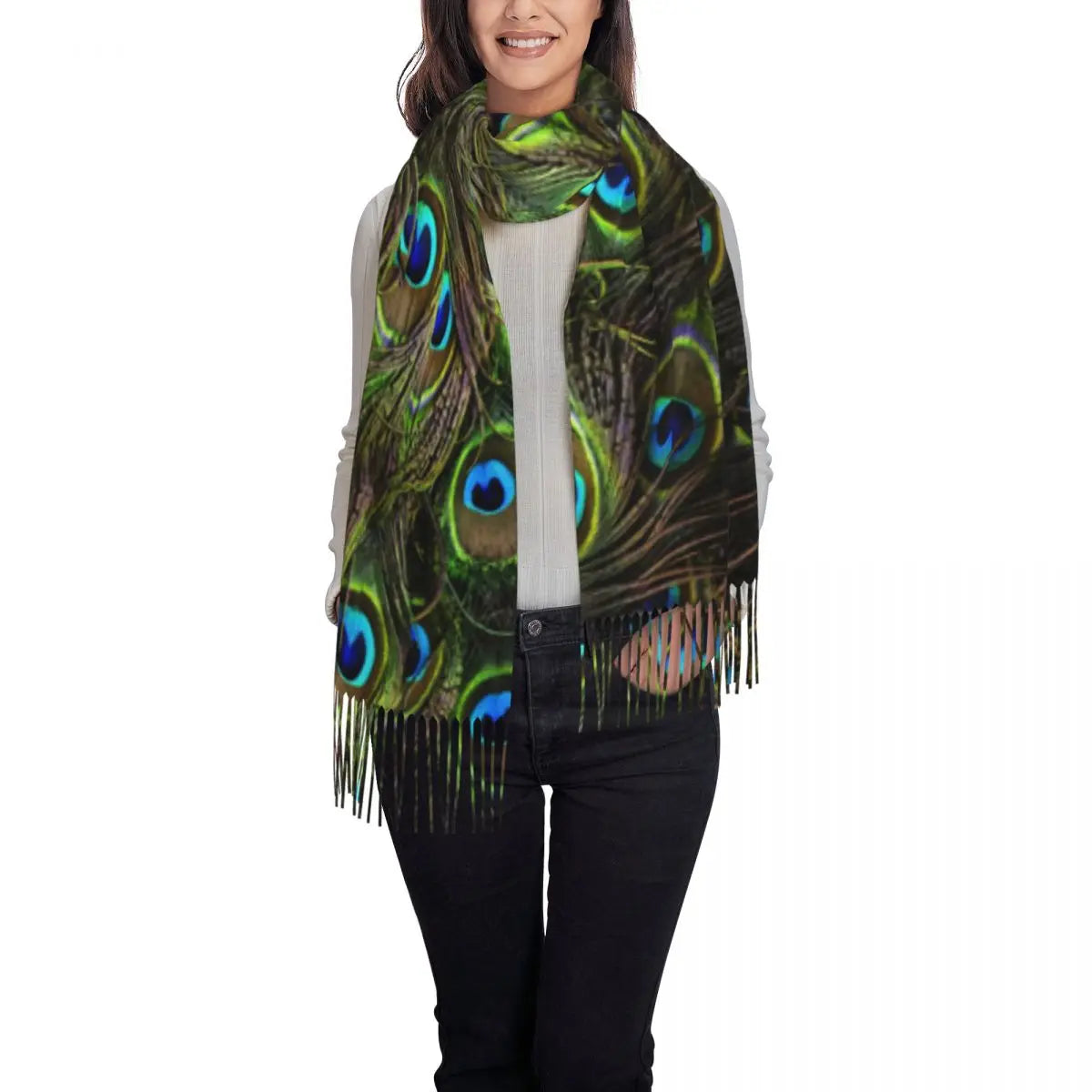 Customized Ladies Long Peacock scarves