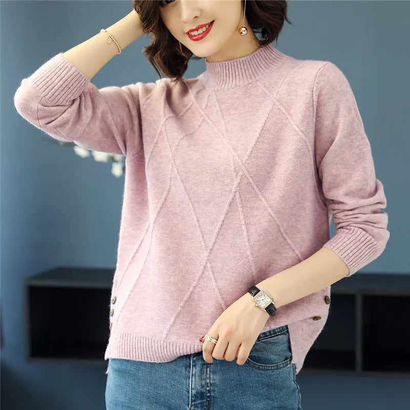 Half Turtleneck Knitwear Bottoming Crop