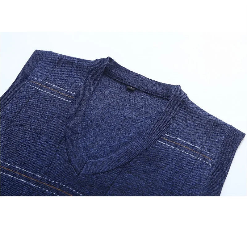 Knit Vest New Sweater For Men Casual V-neck