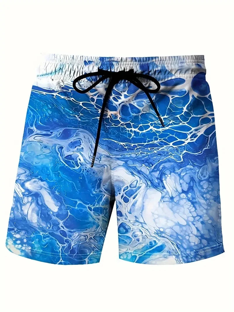 Men's Beach Pants Red Dragon 3D Printed