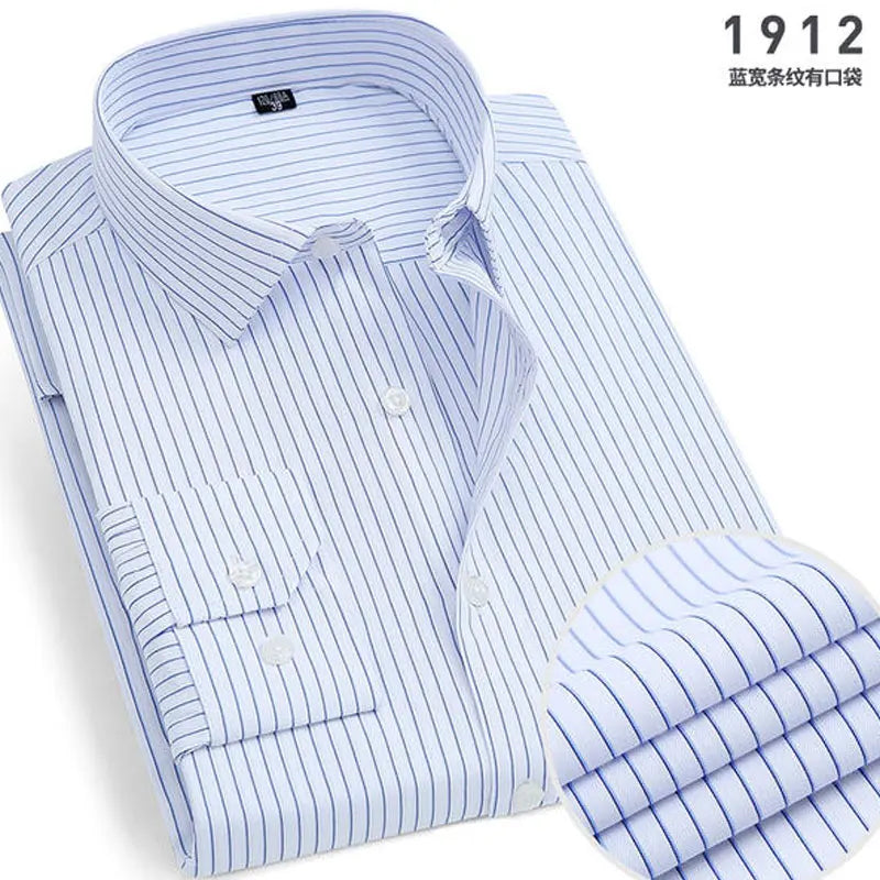 New Men's Striped long-sleeved Shirt
