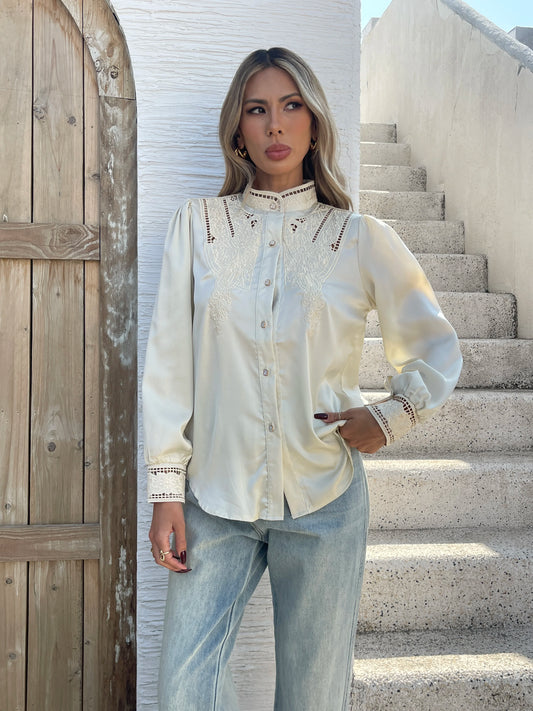 blouses for women  embroidery ladies shirts Button-Down Tops