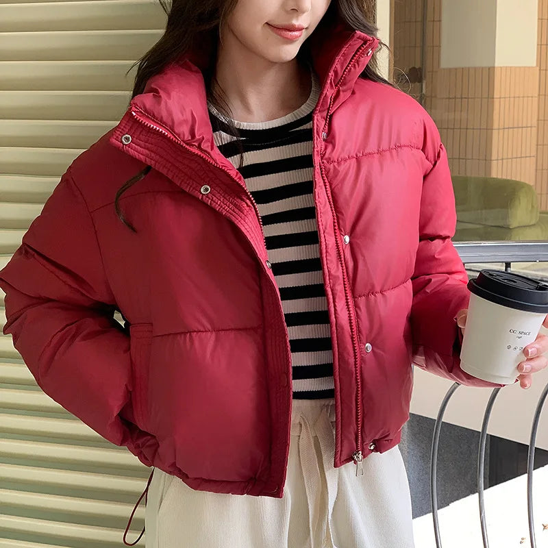 Winter Women Clothes Cropped Jackets Parkas