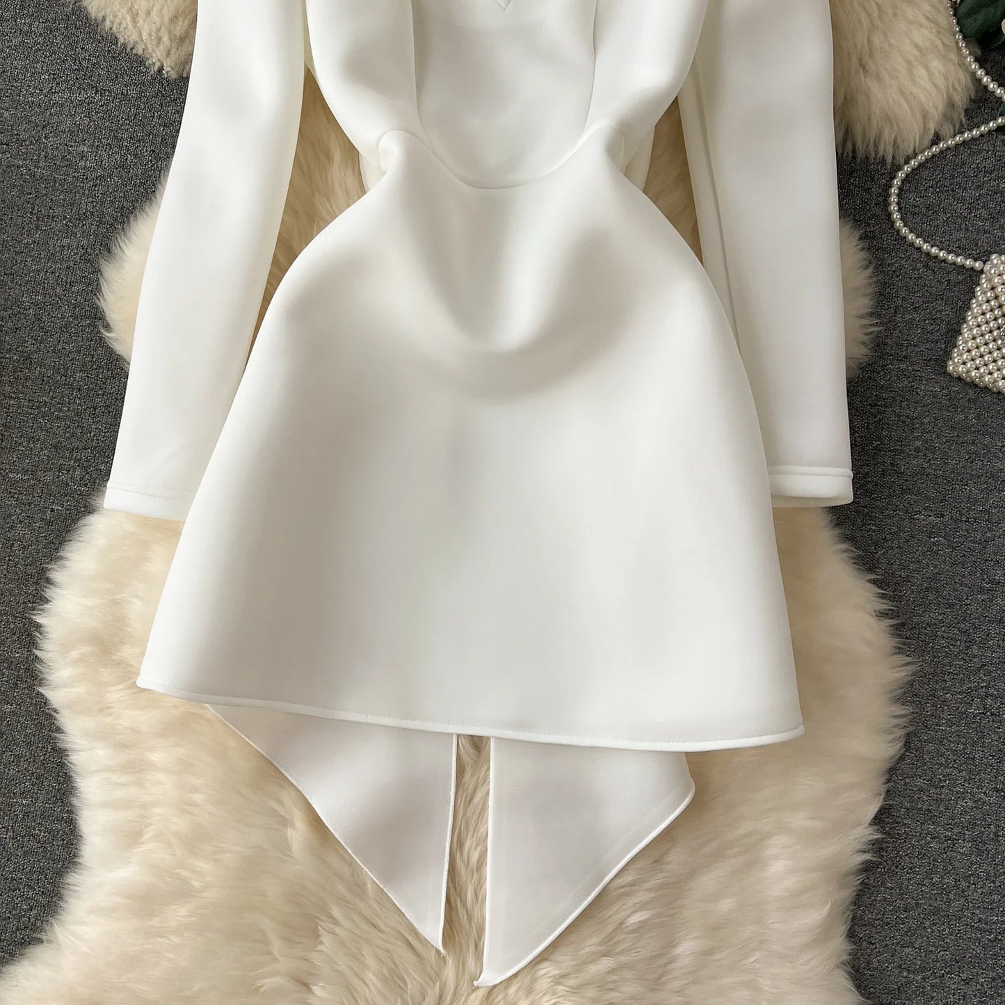 White Wedding Dress For Women Hollowed Out Backless Short Dresses
